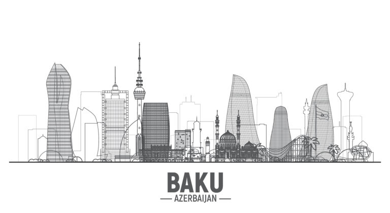 Baku Aserbaidschan Skyline (credits to Sky and Glass @ freepik)